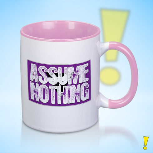 Assume Nothing Lesbian Labrys Pride Flag Color Accent Mug